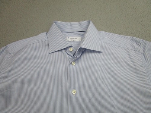 Camisa Eton Para Hombre 16 41 Vestido Contemporáneo Abotonada Manga Larga Rayas - Imagen 2 de 11