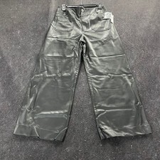 MAEVE The Colette Faux-Leather Crop Wide-Leg Pants Women's Size 31