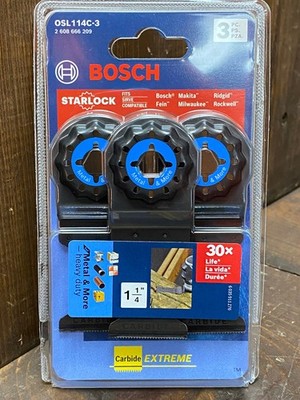 Bosch Starlock 3-Pack Carbide Oscillating Blades | OSL114C-3 | 3 Pack