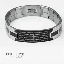 Men's Stainless-Steel 8" Bible Verses Band Bracelet Box