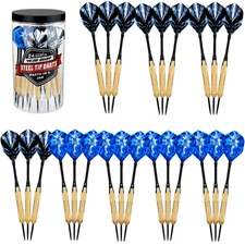 24x 21 Grams Darts Set Steel Tip Darts Brass Barrels Aluminum Shafts in a Jar