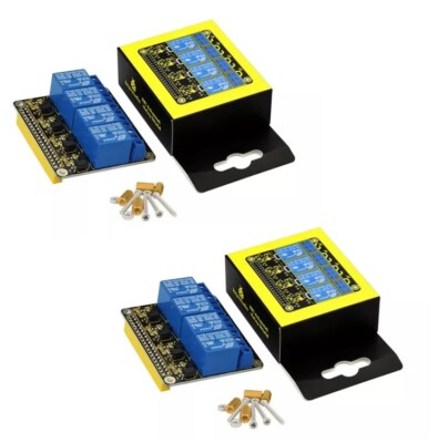 2-Pack KEYESTUDIO Raspberry Pi 4-Channel Relay Shield. CE Certified