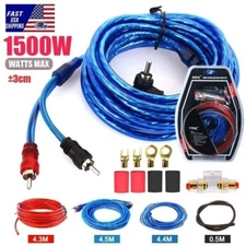 Car Audio Cable Kit 1500W Amp Amplifier Install RCA Subwoofer Sub Wiring 8 Gauge