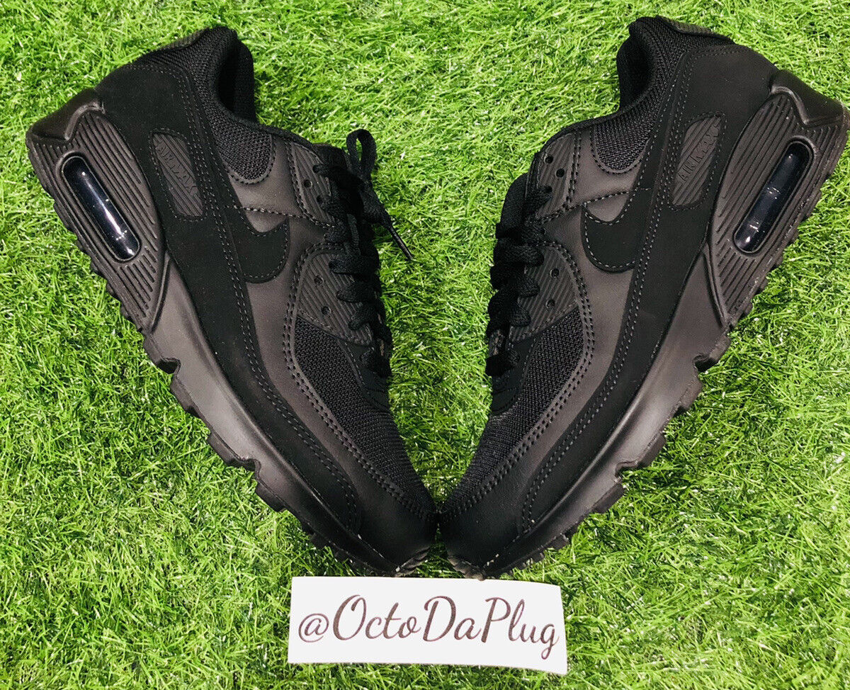 Nike Air Max 90 Triple Black Suede Men's Sneakers | eBay