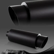 4" Fire Ball Tip 3" Inlet Black Stainless Racing Weld Exhaust Muffler +Silencer