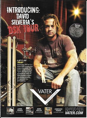 David Silveria of KORN - Vater Percussion - 2007 Print Advertisement