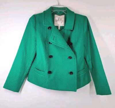 Milly Green 100% Wool Blazer Jacket Women Size 6 Made In USA