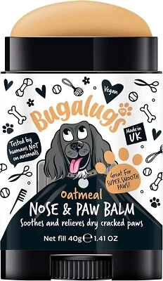 BUGALUGS PET CARE BUGALUGS Dog nose balm, Natural lick safe Paw balm for dogs contains Oatmeal