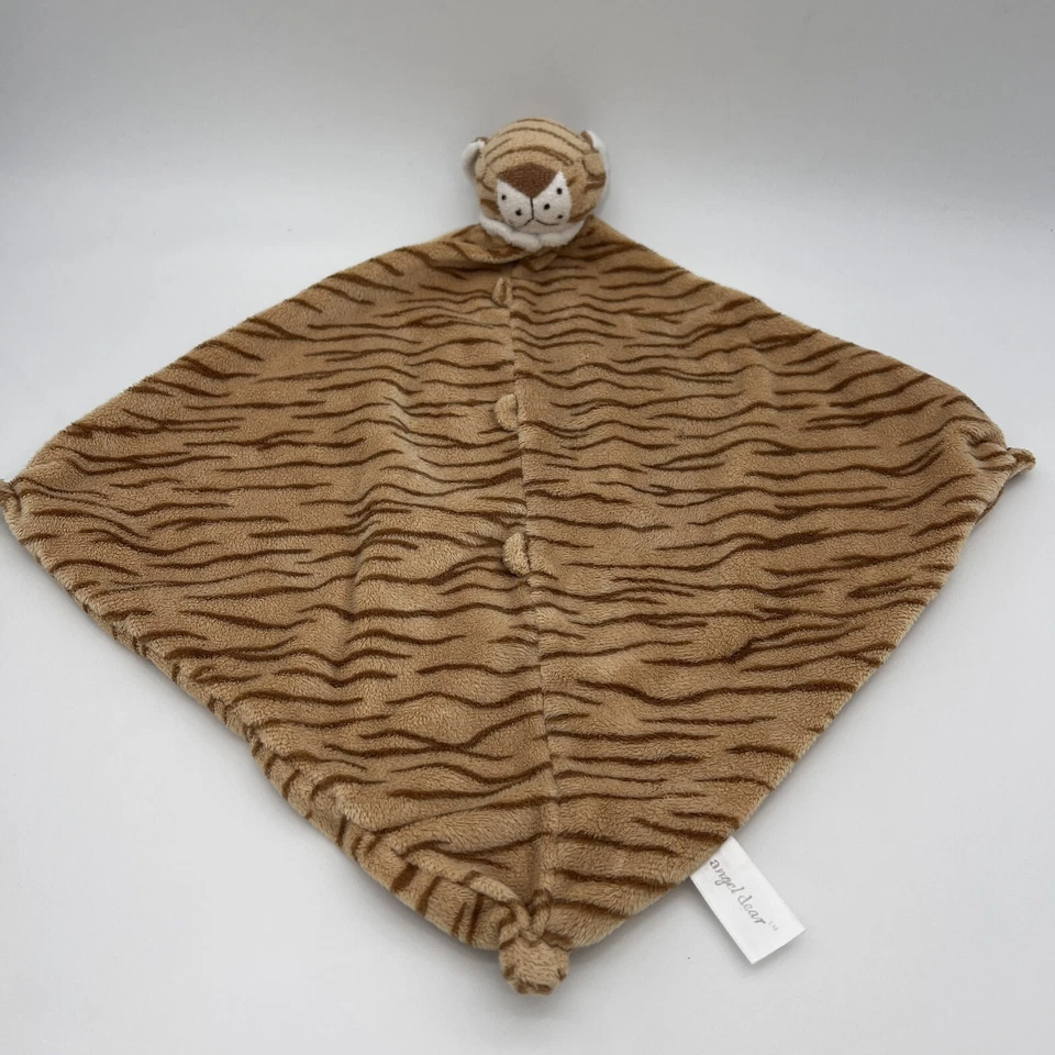 Angel Dear TIGER Sleeping Plush Animal SOFT Security Blanket Lovey Brown & Tan - Imagem 2 de 4