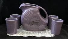 Fiesta Lilac Pitcher & 4 Tumblers 60th Anniversary Homer Laughlin Fiesta Ware