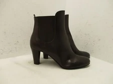 AGL Brown Leather Ankle Boot Elastic Stretch Side Womens Size 39.5 EUR