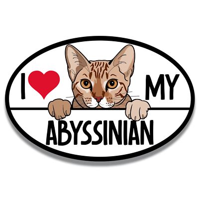 Magnet Me Up I Love My Abyssinian Cat Breed Car Magnet Decal, 4x6 Inches