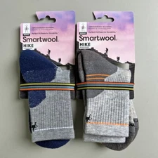 2 Pairs Smartwool Lot Of Hike Light Cushion Ankle Height Unisex Socks Size Med