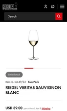 Riedel Veritas Sauvignon Blanc crystal glass