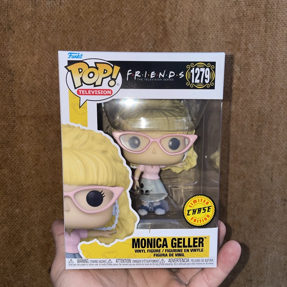 Funko Pop CHASE Friends Monica Geller Blonde Waitress Figure w Protector
