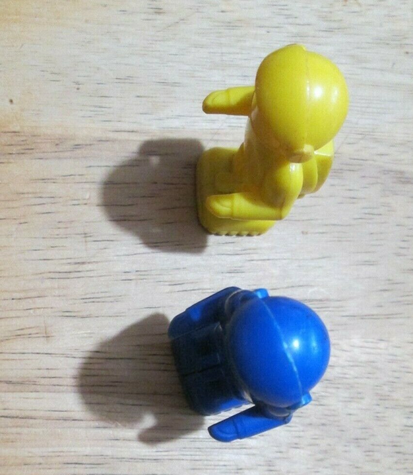 VINTAGE lot of 2 TOMY SMALL STUFF SPACE SHUTTLE YELLOW BLUE