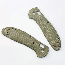 2Pcs Handle Patch Custom Micarta Scales For Benchmade Griptilian 551 Knife Green