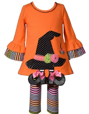 Bonnie Baby Girl's Halloween Witch Hat Tunic & Legging Set-Size-18M or 24M
