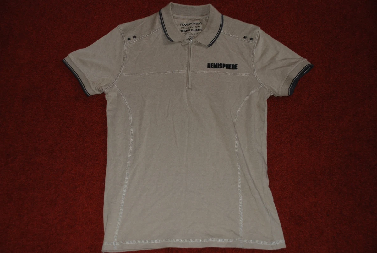 Denim Culture Hemisphere Beige Kharki Polo T Shirt Small Unworn