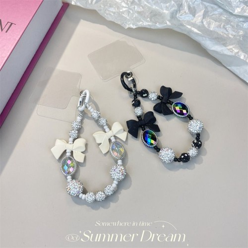 Pearl Phone Charms White/Black Phone Pendant Phone