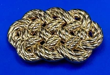 One Piece 3.5" Wide Douglas Paquette Weaved Rope Pattern Vintage Belt Buckle