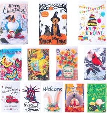 12 Pack Seasonal Garden Flags One-Sided 12 x 18 Inch Yard Flags Small