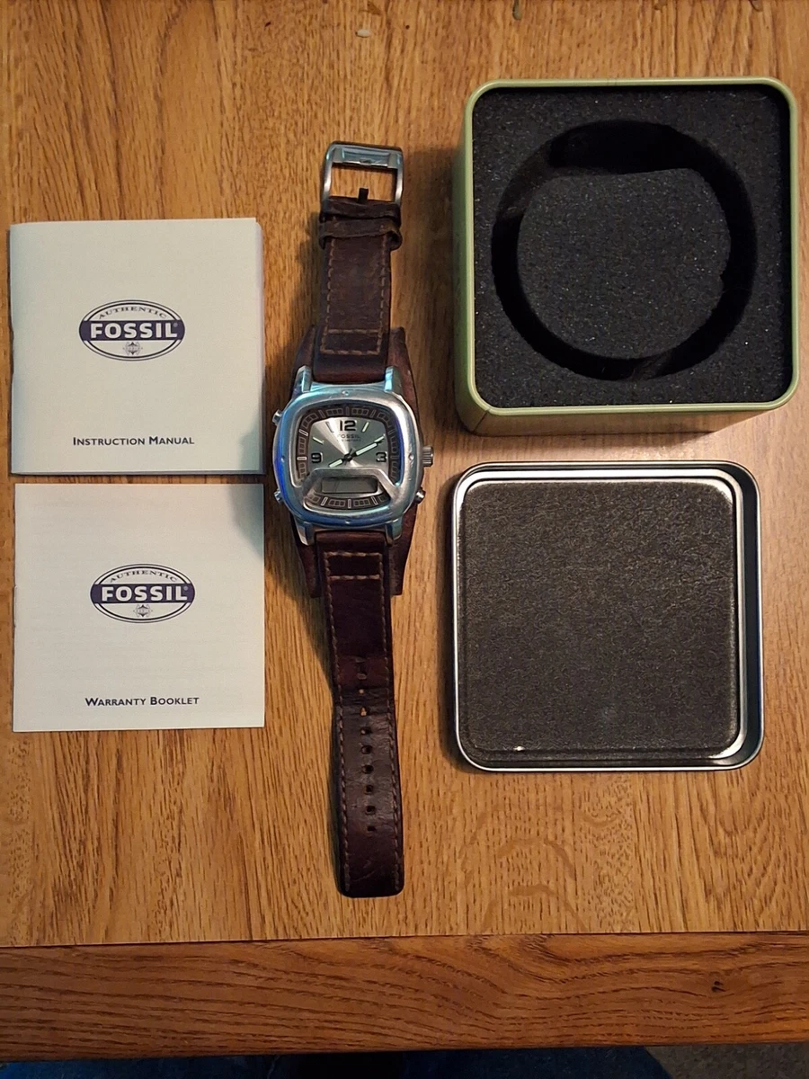 Analog & Digital Fossil Big Tic Silver Case Wristwatches for sale