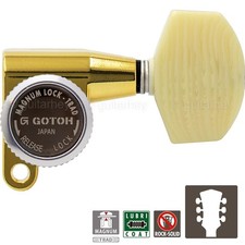 NEW Gotoh SG360-M01 MGT L3 R3 LOCKING Mini Tuners LARGE IVORY Buttons 3x3 - GOLD