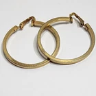 Vtg AVON Gold Tone Flat Hoop Clip-On Earrings Signed Costume Jewelry