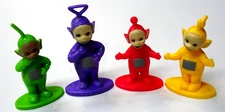 Vintage RARE DecoPac Ragdoll 1998 Teletubbies Set 4 PVC Cake Toppers Figures 3"
