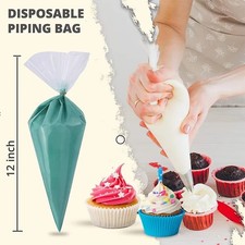 100Pcs Disposal Cake Piping Plastic Bag Ice Cream Cookies Pastry Decorating UK