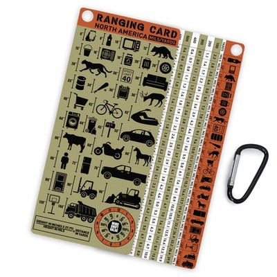 Range Card for Shooting in Mils with Clip- Ranging Long Green