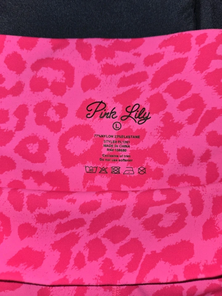 Леггинсы с розовым анималистическим принтом Pink Lily — размер L - Изображение 3 из 3