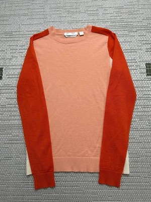 Hugo Boss Sweater Womens Xs Orange Wool Knit Pullover *
