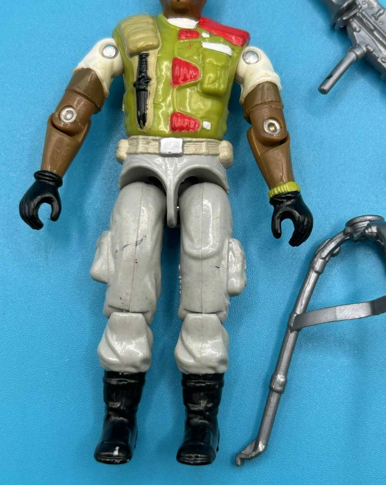 1986 HASBRO GI JOE ROADBLOCK v2 MACHINE GUNNER FIGURE 100% COMPLETE NM+/MT- - Image 4 of 4