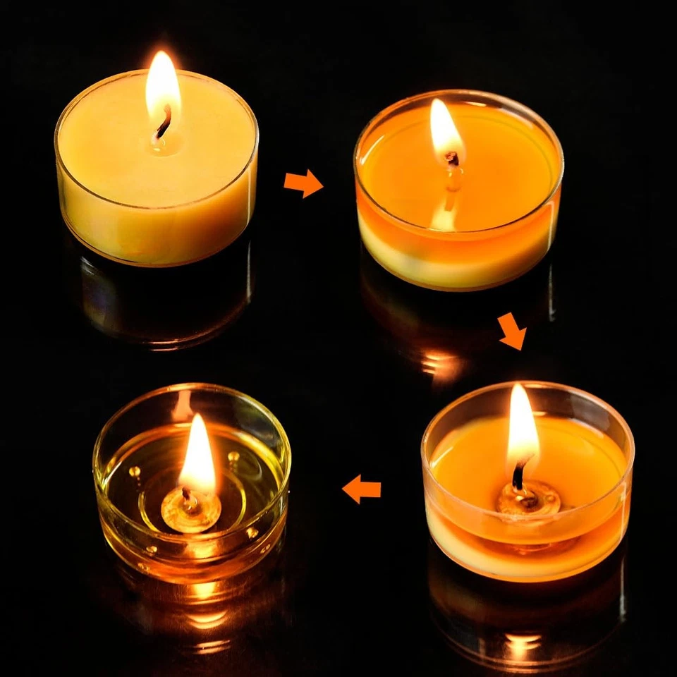 50 ШТ. Чистый Пчелиный Воск Короткие Свечи, Натуральный Аромат, Прозрачная Чашка, Сырые - Изображение 3 из 4