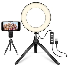 LED Ring Light with Stand for Makeup Photography Video for Iphone Selfie Stream
