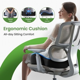 A-Pce Ergonomic Seat Cushion -Large Memory Foam Cushion for Office Chair- Sci...
