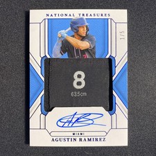 2025 National Treasures Baseball Agustin Ramirez Hat Tag 1/5 #TMS-AR Miami 🔥