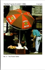 Postcard Stanley Gibbons advert London Flower Seller Simonds Bitter