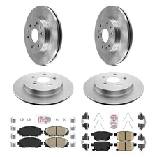 For Toyota Prius C 13-16 AmeriPRO Plain Front & Rear Brake Kit w Ceramic Pads