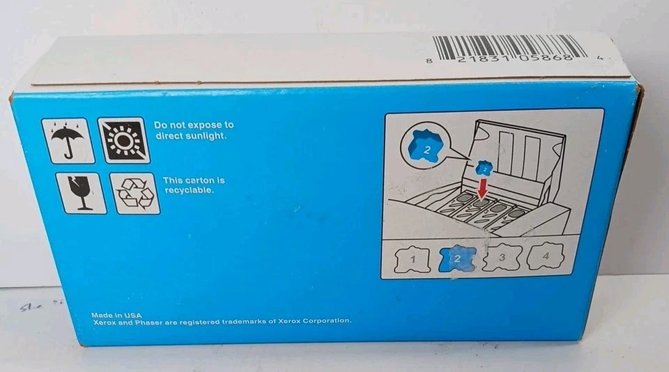 Premium Xerox Phaser 8560 8560MFP Cyan Solid Ink 3 Sticks  New Sealed - Image 2 of 4