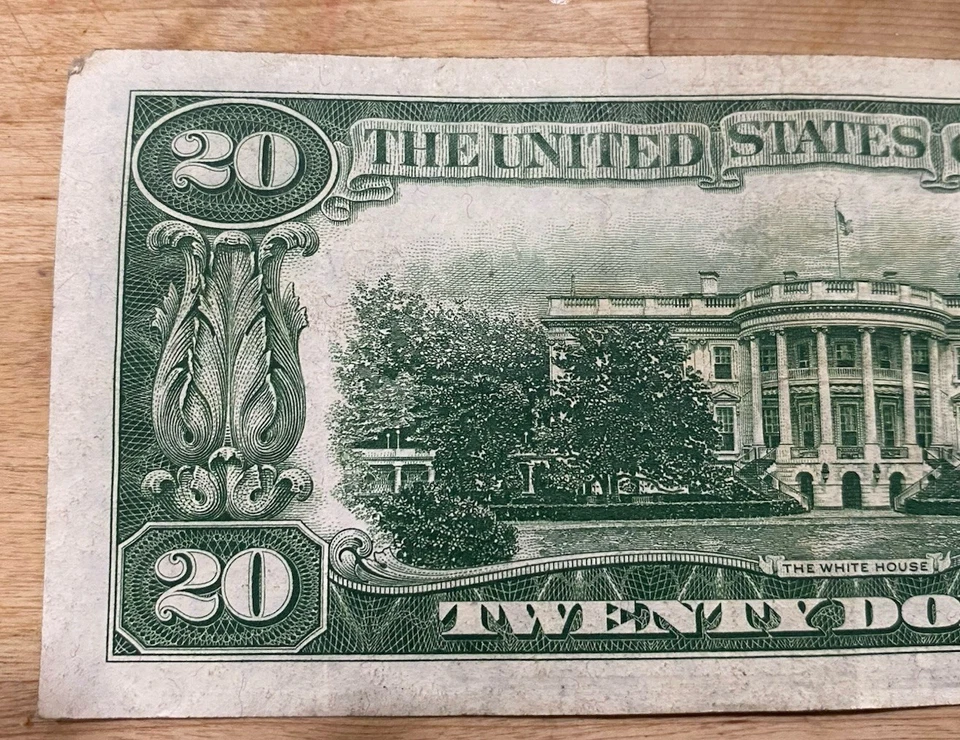 1950 $20 Federal Reserve Note – XF/AU – Off-Center Cut Error – Rare Vintage Curr - Image 3 of 4