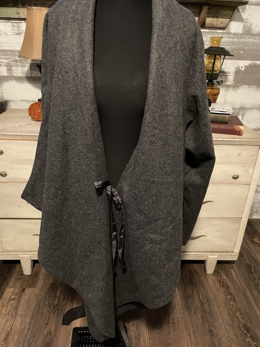 Jessica London Women’s Wool Silk Blend Open Front Cape Coat Size 16