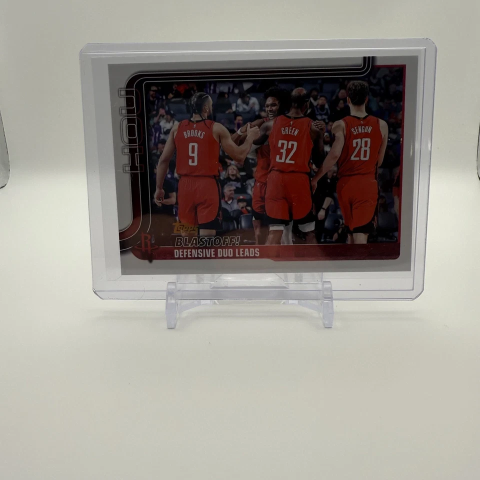 2025-26 Topps #297 VARIACIÓN DE IMAGEN DE ESPEJO DORADO Rockets SSP Foto 2 de 4