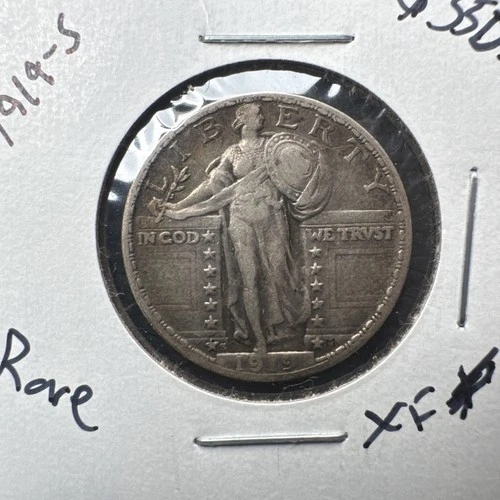 1919 S STANDING LIBERTY QUARTER XF Amazing Key Date Coin