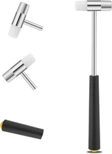 Mini Dual Head Hammer 6.88" Plastic & Metal Mallet for Jewelry Craft Watch Repai