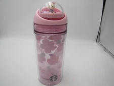 Starbucks China Sakura Revolving Ball Plastic 12oz Cold Cup Tumbler No Straw