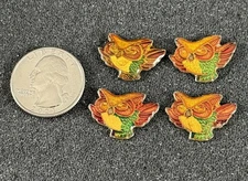 Lot of 4 Vintage Flying Hoot Owls Owl Pins Pinbacks #56739