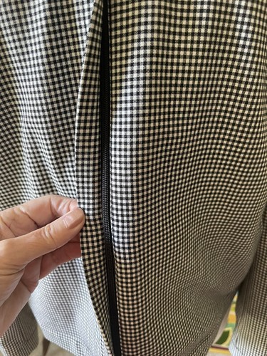 Talbots Designer Career Houndstooth Jacket Blazer Sz 14 Herringbone Stretch BLK - Picture 4 of 13